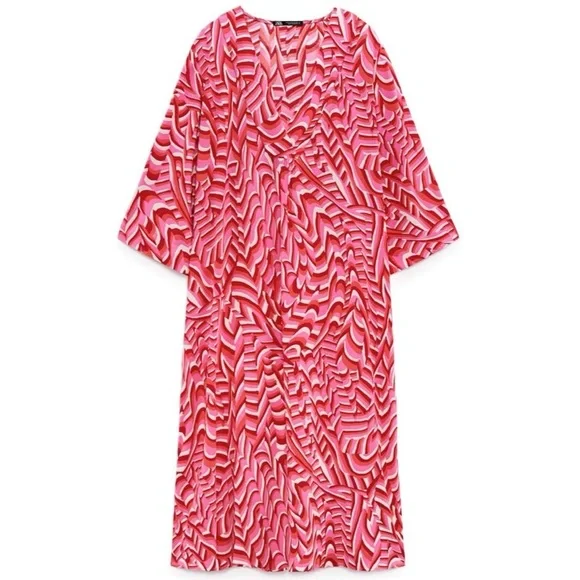 Vibrant Pink Patterned Dress - Picture 2 of 7